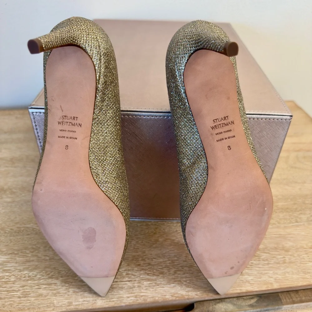 Stuart Weitzman Sparkly Gold Pump Heels - size 8
Never been worn. - Picture 4 of 8